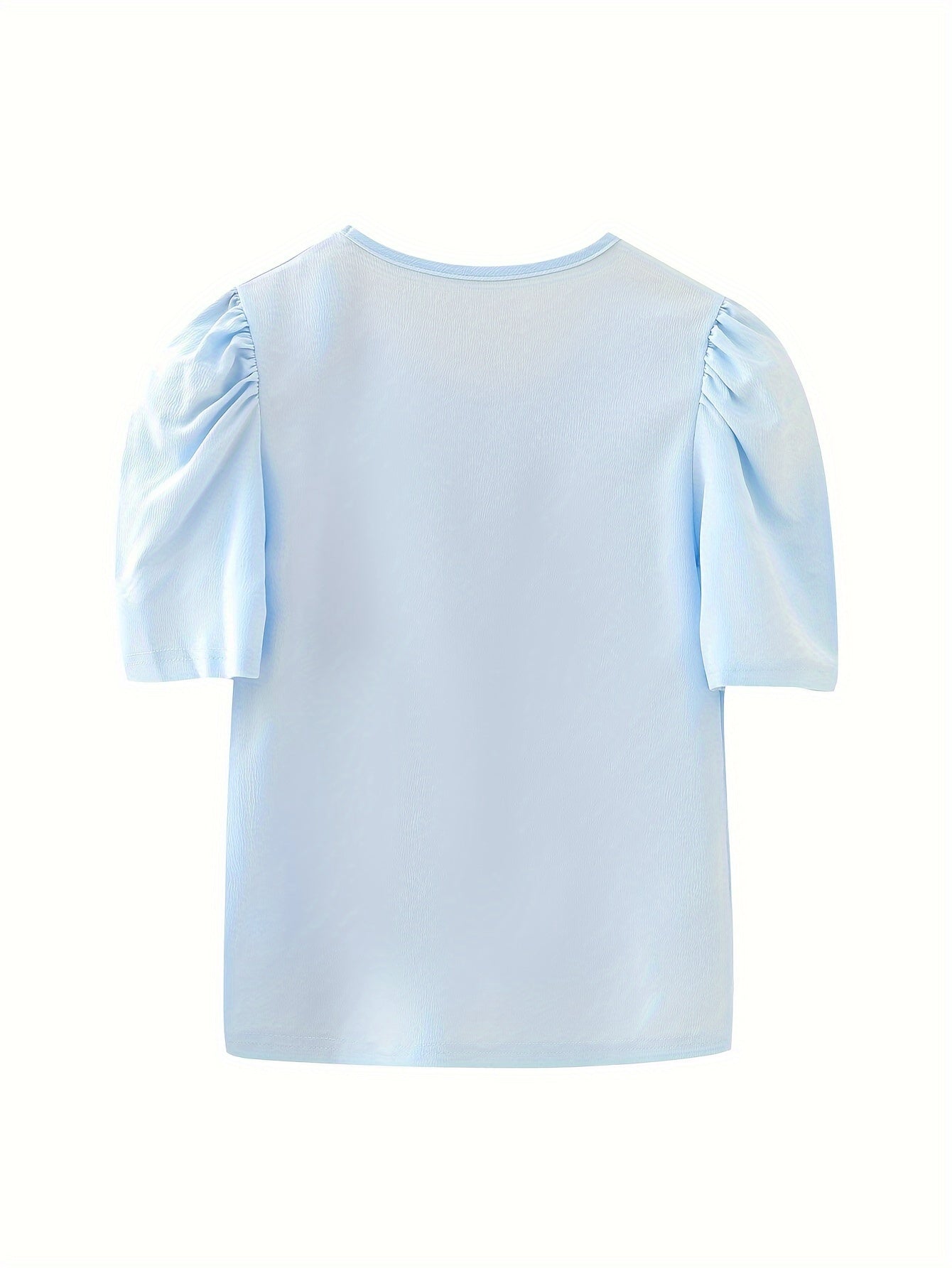 Versatile Puff Short Sleeve T shirt Girls Solid Tees Summer Clothes Party Gift