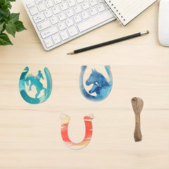 Wood Discs Slices Horseshoe Shape Unfinished Wooden Cutouts Craft DIY