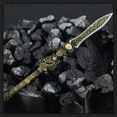 Mini Lance Halberd Spear Pendant Key Chain Weapon Model Pendant