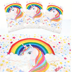 Candy Rainbow Unicorn Tablecloth for Birthday Party