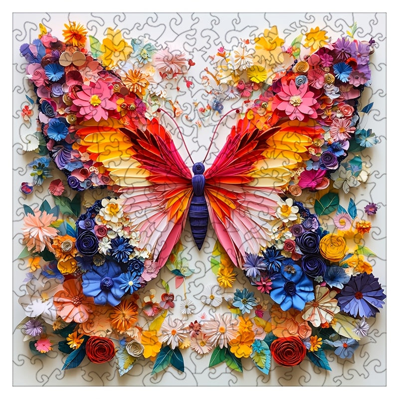 Colorful Butterfly Wooden Puzzle High Difficulty Magic Brain Teaser