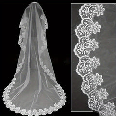 Bridal Lace Veil Floral Single Layer Headcloth Wedding