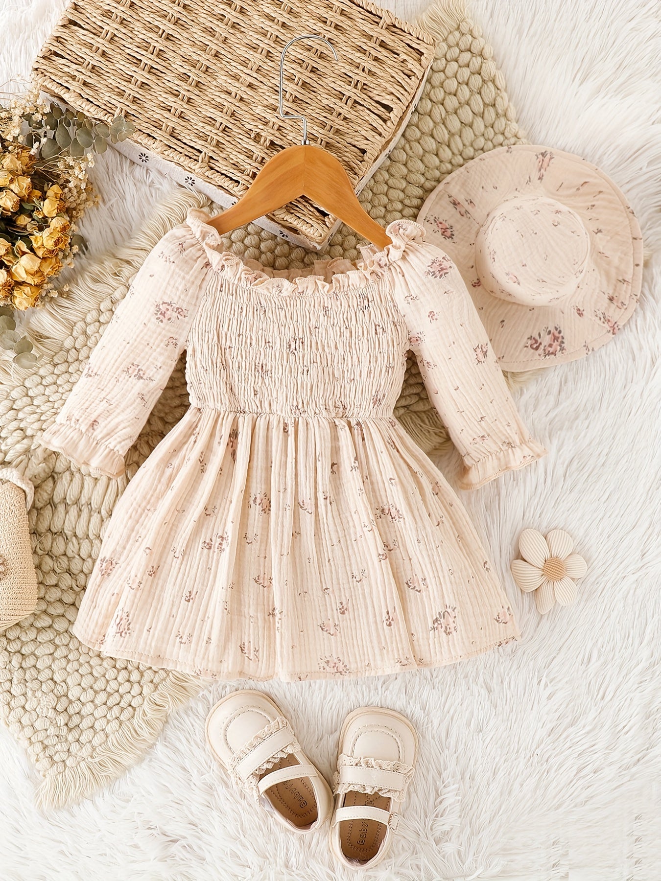 Baby Girl Bubble Dress & Hat Set