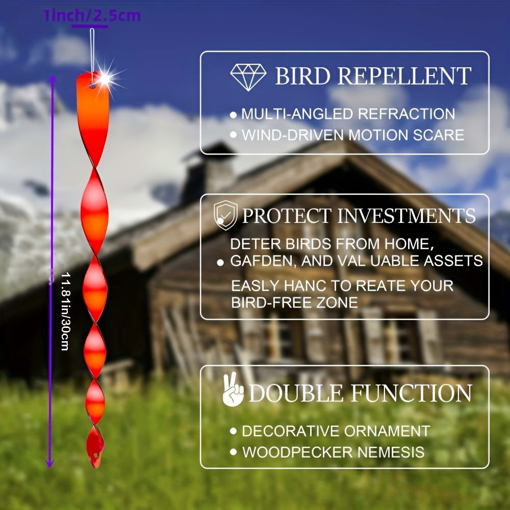 4pcs Spiral Bird Repellent Sticks - Keep Birds Away from Garden
