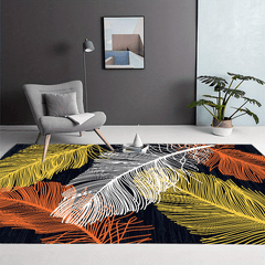 Modern Feather Pattern Soft Carpet Non Slip Rug