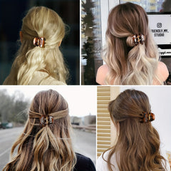 6pcs Solid Hair Claw Clip Boho Non Slip Hair Styling Accessory