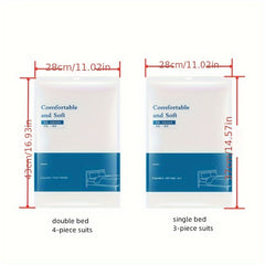 4pc Disposable Hotel Quilt Bed Sheet Pillowcase Set
