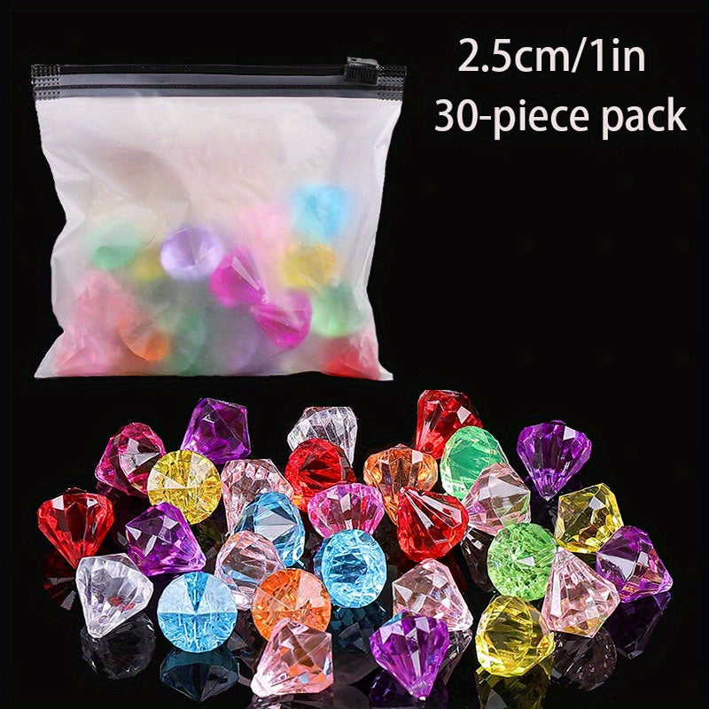 Acrylic Gemstone Pirate Chest Diving Pool Toy Set