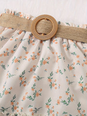 Girls' Ruffle Tank Top & Boho Flowers Skirt Set