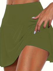 Quick Dry Tennis Skort Women's High Stretch Fitness Training Skort