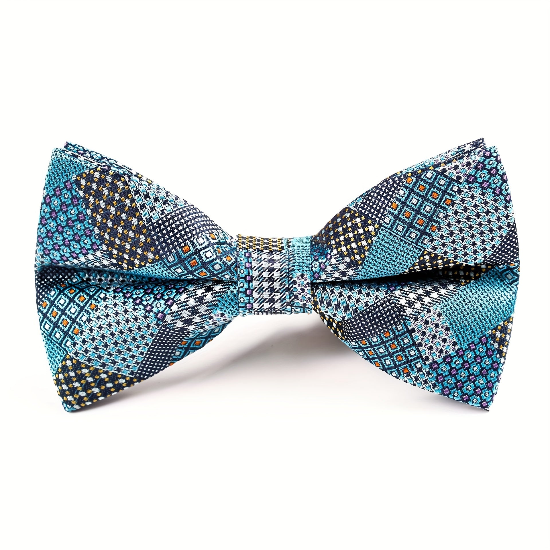 Men's Plaid Diagonal Stripe Bow Tie