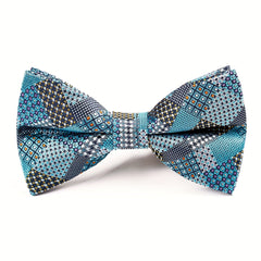Men's Plaid Diagonal Stripe Bow Tie