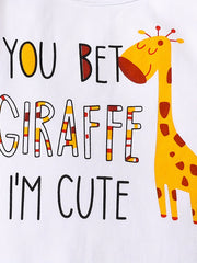 Baby Girls Giraffe Bodysuit & Deer Skirt Set
