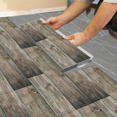 6PCS 15 01 40 01cm Wood Grain Floor Sticker, Waterproof Non-slip Tile Sticker