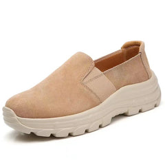 Women's Suede Thick Sole Slip on Loafers Casual Sports Shoes