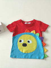 Cartoon Dinosaur 3D Print Kids T shirt Short Sleeve Tee Top