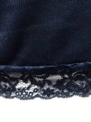 Sexy Tank Top Solid Ruched Lace Trim V Neck Medium Stretch Crop