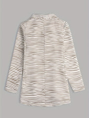 Striped Pattern Double Breasted Blazer Casual Lapel Neck Long Sleeve Blazer