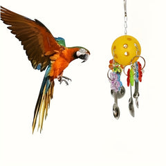 Interactive Parrot Toy Spoon Fun Bird Cage Swing Toy