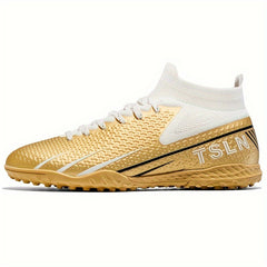 Boys High Top Turf Football Boots Outdoor Anti-skid TF Soccer Cleats
