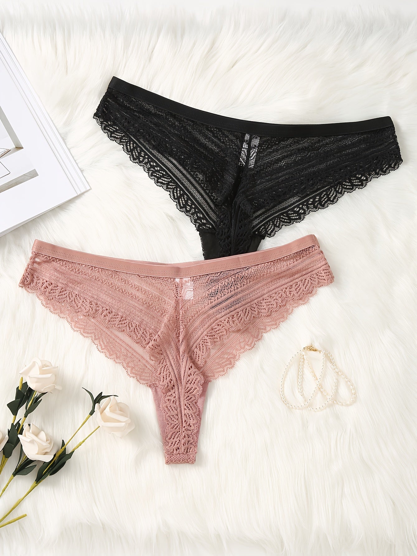 2 Pack Plus Size Romantic Panties Set Women's