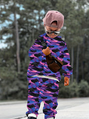 Boys Camo Hoodie Top & Pants Set Kids Spring Outfit