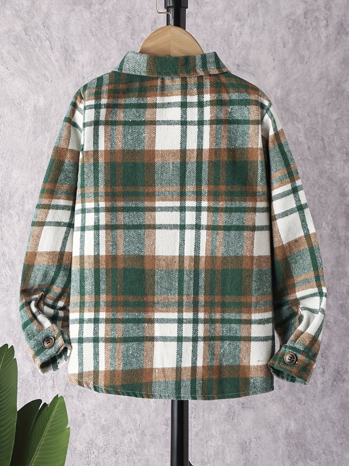 Toddle Boys Plaid Jacket Long Sleeve Button Down Warm Coat Winter Kids Clothes