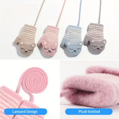 Kids Winter Knit Gloves Boys Girls Christmas Holiday Warm Gloves