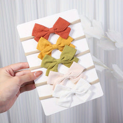 5pcs Baby Girls Bowknot Headband Hairband Princess Hair Accessories