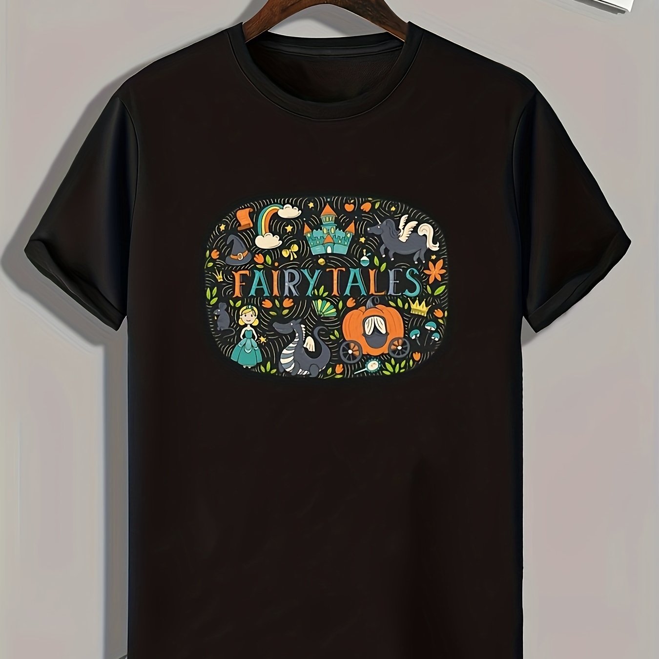 FAIRY TALES Pattern Print Men's Comfy Sports T shirt Graphic Tee