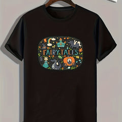 FAIRY TALES Pattern Print Men's Comfy Sports T shirt Graphic Tee