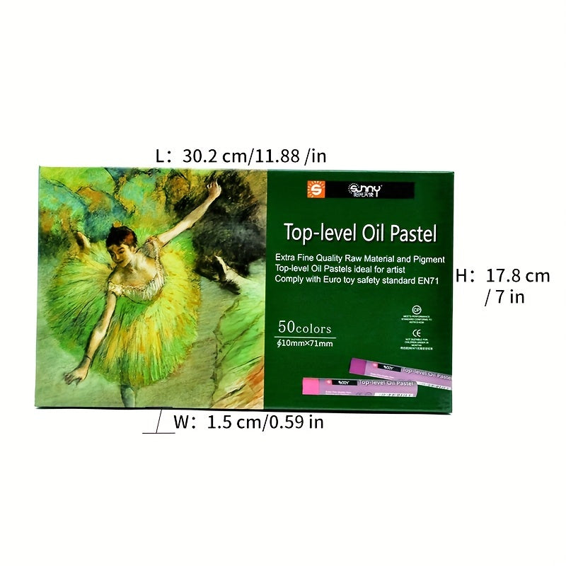 Top Series 50 Colors Pastels Box Set For Student Painting Supplies Material Wax
