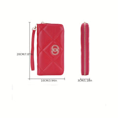 Women's Long Style Leather Wallet With Zipper