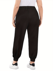 Fleece Lined High Waist Joggers with Pockets