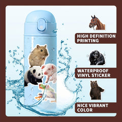 50pcs Farm Zoo Animals Waterproof Vinyl Bulk Stickers For Water Bottles Laptop