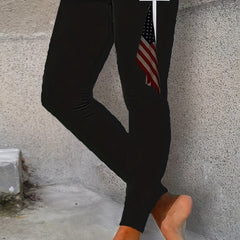 Women's Plus Flag & Cross Print Leggings