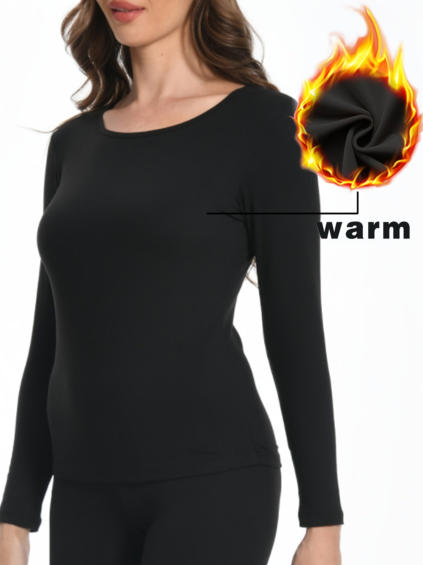 Soft Thermal Underwear Women's Crew Neck Top