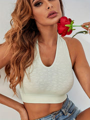 Backless Halter Crop Top Comfy Sleeveless Underwear