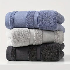 Soft Absorbent Gray Bathroom Towel Set 13x29.5in - Face Hand Body Washing