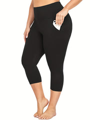 Sports Leggings Women's Plus Plain Pipping Fitness Leggings