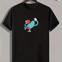 Monster Bball Player Print Men's Comfy Tee