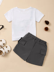 Boys Graphic T-shirt & Shorts Set for Summer