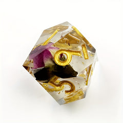 7pcs Rose Flower Golden Dice Fun Resin Dices Desktop Entertainment Game