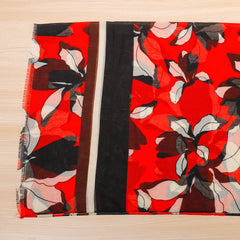 Vintage Flower Print Scarf Women Shawls Summer Beach Wraps Large Size Bandana