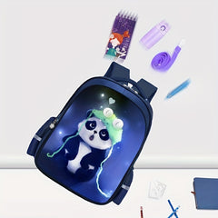 Panda Cartoon Backpack for Students, Dirt & Wear Resista