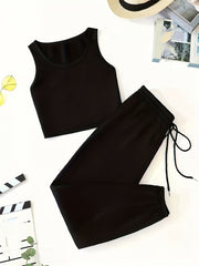 Tank Top & Drawstring Pants 2 Pc Set