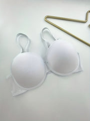 2pcs Solid T Shirt Bras Comfy & Breathable Push Up Bra