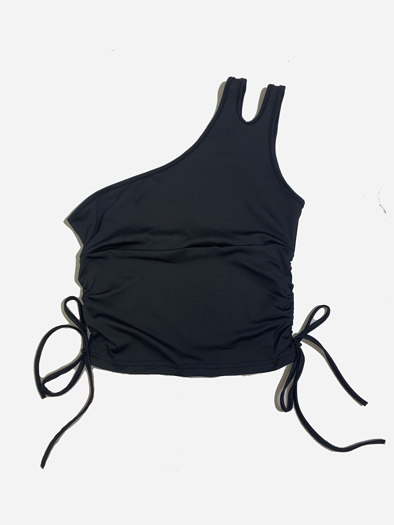 Y2K One Shoulder Drawstring Tank Top