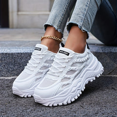Thick Sole Shock Absorption Dad Shoes Lightweight Breathable Sneakers