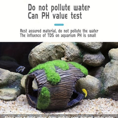 Wine Barrel Cave Fish Hidden Cave Resin Aquarium Decor